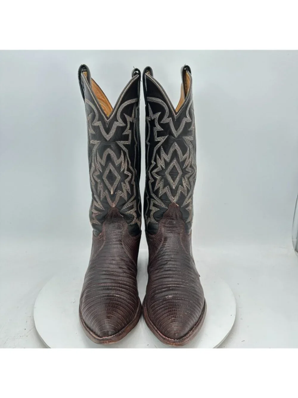 Tony Lama 70s Men Size 8.5D Brown Exotic Genuine Lizard Cowboy Western Boot